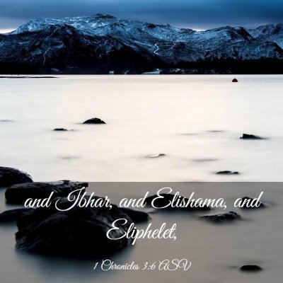 Picture 03 - 1 Chronicles 3:6 ASV - and Ibhar, and Elishama, and - Bible Verse Picture