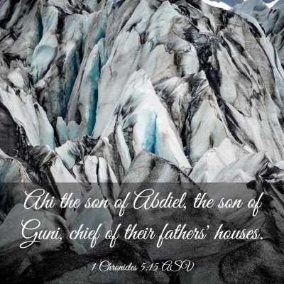 Picture 03 - 1 Chronicles 5:15 ASV - Ahi the son of Abdiel, the son of Guni, chief of - Bible Verse Picture