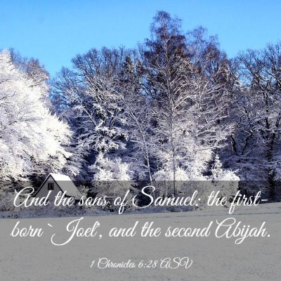 Picture 03 - 1 Chronicles 6:28 ASV - And the sons of Samuel: the first-born `Joel', - Bible Verse Picture