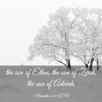 Picture 03 - 1 Chronicles 6:41 ASV - the son of Ethni, the son of Zerah, the son of - Bible Verse Picture