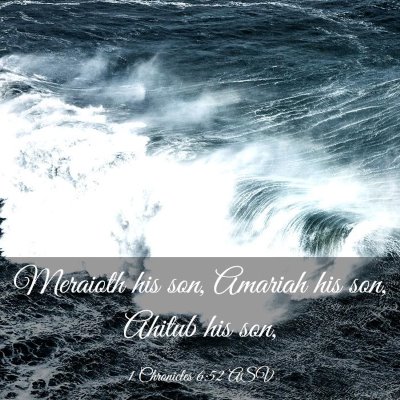 Picture 03 - 1 Chronicles 6:52 ASV - Meraioth his son, Amariah his son, Ahitub his - Bible Verse Picture