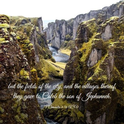 Picture 03 - 1 Chronicles 6:56 ASV - but the fields of the city, and the villages - Bible Verse Picture