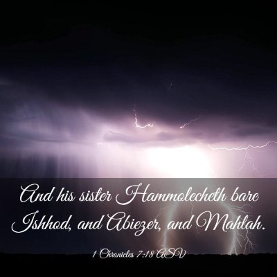 Picture 03 - 1 Chronicles 7:18 ASV - And his sister Hammolecheth bare Ishhod, and - Bible Verse Picture