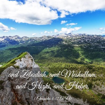 Picture 03 - 1 Chronicles 8:17 ASV - and Zebadiah, and Meshullam, and Hizki, and - Bible Verse Picture