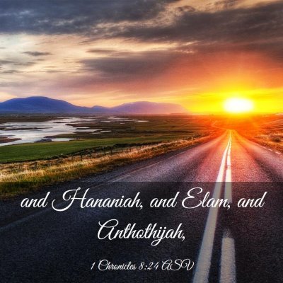 Picture 03 - 1 Chronicles 8:24 ASV - and Hananiah, and Elam, and - Bible Verse Picture