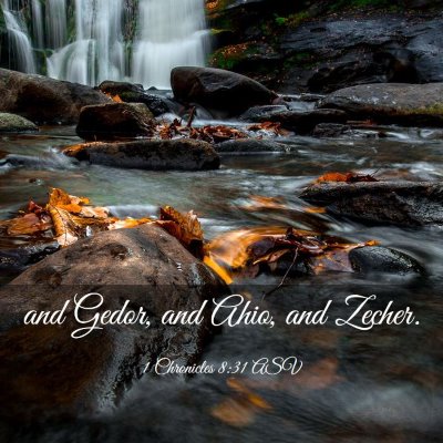 Picture 03 - 1 Chronicles 8:31 ASV - and Gedor, and Ahio, and - Bible Verse Picture