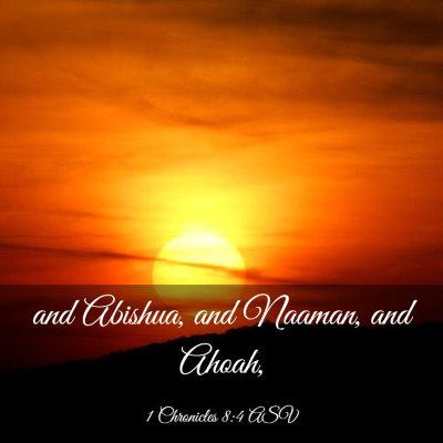 Picture 03 - 1 Chronicles 8:4 ASV - and Abishua, and Naaman, and - Bible Verse Picture