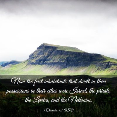 Picture 03 - 1 Chronicles 9:2 ASV - Now the first inhabitants that dwelt in their - Bible Verse Picture
