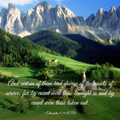 Picture 03 - 1 Chronicles 9:28 ASV - And certain of them had charge of the vessels of - Bible Verse Picture