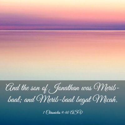 Picture 03 - 1 Chronicles 9:40 ASV - And the son of Jonathan was Merib-baal; and - Bible Verse Picture