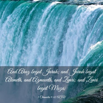 Picture 03 - 1 Chronicles 9:42 ASV - And Ahaz begat Jarah; and Jarah begat Alemeth, - Bible Verse Picture