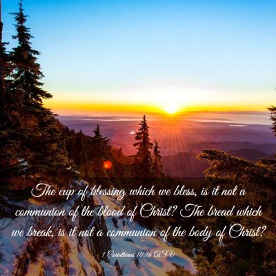 Picture 03 - 1 Corinthians 10:16 ASV - The cup of blessing which we bless, is it not a - Bible Verse Picture