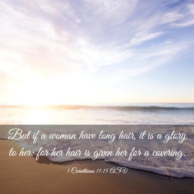 Picture 03 - 1 Corinthians 11:15 ASV - But if a woman have long hair, it is a glory to - Bible Verse Picture