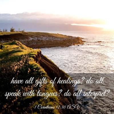 Picture 03 - 1 Corinthians 12:30 ASV - have all gifts of healings? do all speak with - Bible Verse Picture