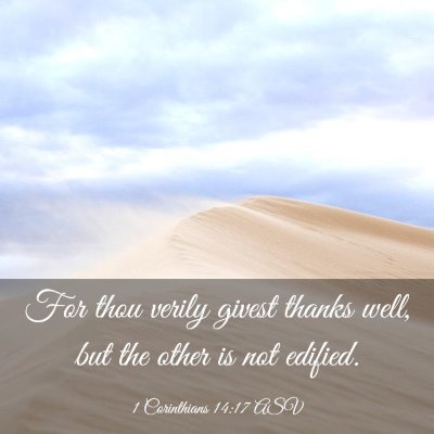 Picture 03 - 1 Corinthians 14:17 ASV - For thou verily givest thanks well, but the other - Bible Verse Picture