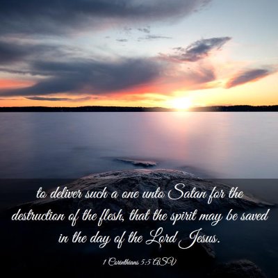 Picture 03 - 1 Corinthians 5:5 ASV - to deliver such a one unto Satan for the - Bible Verse Picture