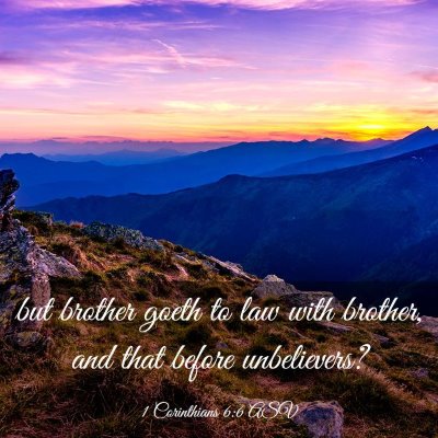 Picture 03 - 1 Corinthians 6:6 ASV - but brother goeth to law with brother, and that - Bible Verse Picture