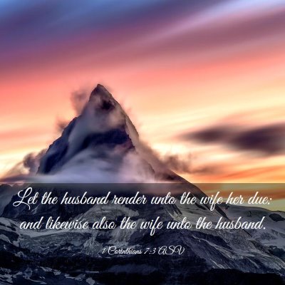 Picture 03 - 1 Corinthians 7:3 ASV - Let the husband render unto the wife her due: and - Bible Verse Picture