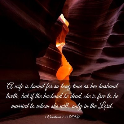 Picture 03 - 1 Corinthians 7:39 ASV - A wife is bound for so long time as her husband - Bible Verse Picture