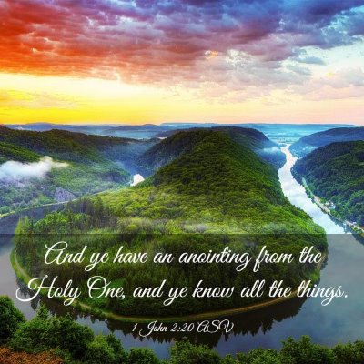 Picture 03 - 1 John 2:20 ASV - And ye have an anointing from the Holy One, and - Bible Verse Picture