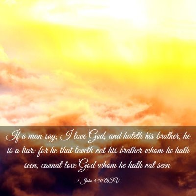 Picture 03 - 1 John 4:20 ASV - If a man say, I love God, and hateth his brother, - Bible Verse Picture