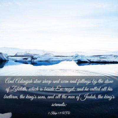 Picture 03 - 1 Kings 1:9 ASV - And Adonijah slew sheep and oxen and fatlings by - Bible Verse Picture