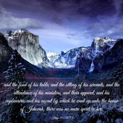 Picture 03 - 1 Kings 10:5 ASV - and the food of his table, and the sitting of his - Bible Verse Picture