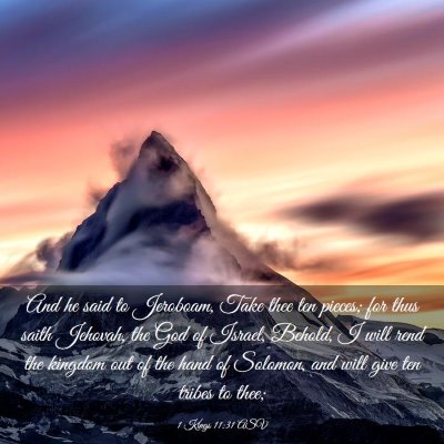 Picture 03 - 1 Kings 11:31 ASV - And he said to Jeroboam, Take thee ten pieces; - Bible Verse Picture
