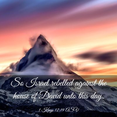 Picture 03 - 1 Kings 12:19 ASV - So Israel rebelled against the house of David - Bible Verse Picture
