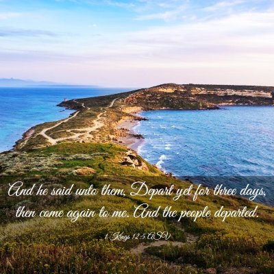 Picture 03 - 1 Kings 12:5 ASV - And he said unto them, Depart yet for three days, - Bible Verse Picture
