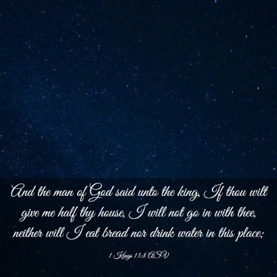 Picture 03 - 1 Kings 13:8 ASV - And the man of God said unto the king, If thou - Bible Verse Picture