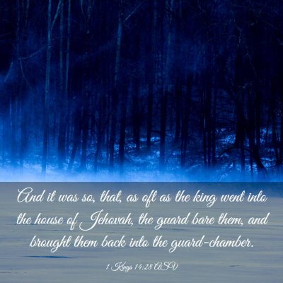 Picture 03 - 1 Kings 14:28 ASV - And it was so, that, as oft as the king went into - Bible Verse Picture