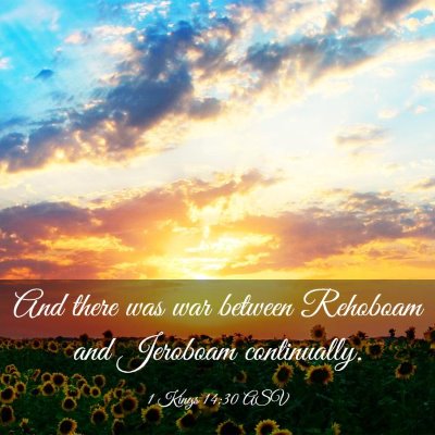 Picture 03 - 1 Kings 14:30 ASV - And there was war between Rehoboam and Jeroboam - Bible Verse Picture