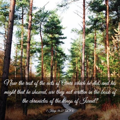 Picture 03 - 1 Kings 16:27 ASV - Now the rest of the acts of Omri which he did, - Bible Verse Picture