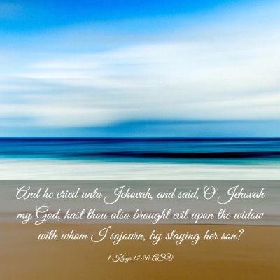Picture 03 - 1 Kings 17:20 ASV - And he cried unto Jehovah, and said, O Jehovah my - Bible Verse Picture