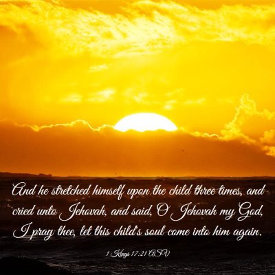 Picture 03 - 1 Kings 17:21 ASV - And he stretched himself upon the child three - Bible Verse Picture