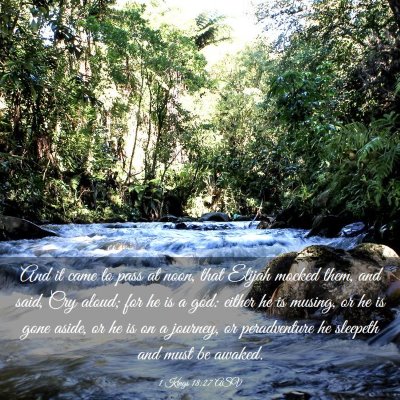 Picture 03 - 1 Kings 18:27 ASV - And it came to pass at noon, that Elijah mocked - Bible Verse Picture