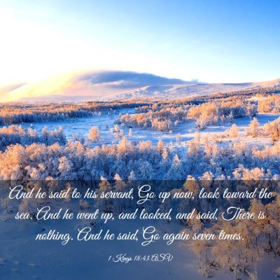 Picture 03 - 1 Kings 18:43 ASV - And he said to his servant, Go up now, look - Bible Verse Picture