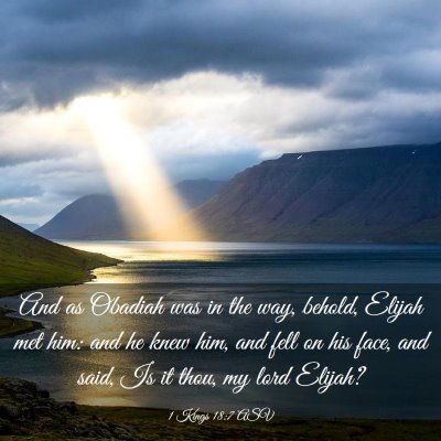 Picture 03 - 1 Kings 18:7 ASV - And as Obadiah was in the way, behold, Elijah met - Bible Verse Picture