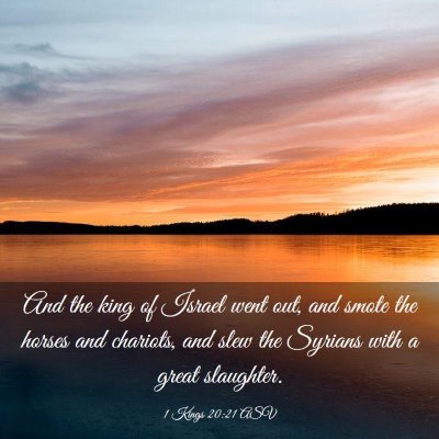Picture 03 - 1 Kings 20:21 ASV - And the king of Israel went out, and smote the - Bible Verse Picture