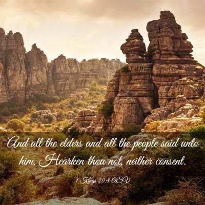 Picture 03 - 1 Kings 20:8 ASV - And all the elders and all the people said unto - Bible Verse Picture