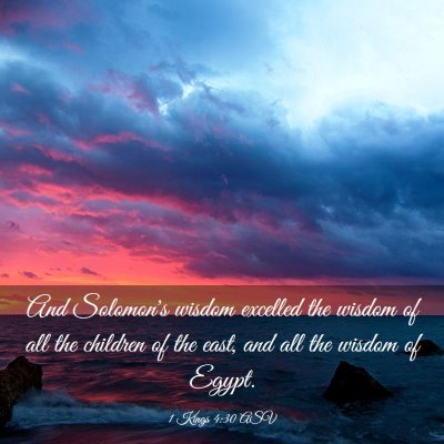 Picture 03 - 1 Kings 4:30 ASV - And Solomon's wisdom excelled the wisdom of all - Bible Verse Picture