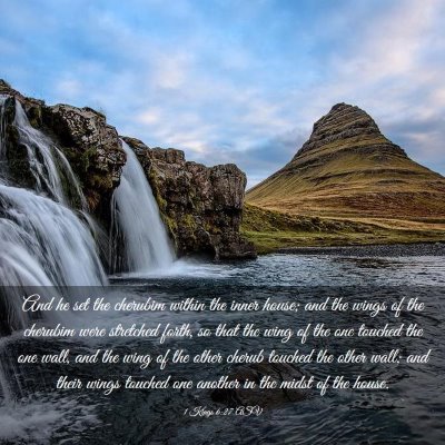 Picture 03 - 1 Kings 6:27 ASV - And he set the cherubim within the inner house; - Bible Verse Picture