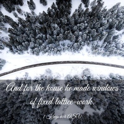 Picture 03 - 1 Kings 6:4 ASV - And for the house he made windows of fixed - Bible Verse Picture