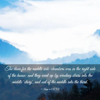 Picture 03 - 1 Kings 6:8 ASV - The door for the middle side-chambers was in the - Bible Verse Picture