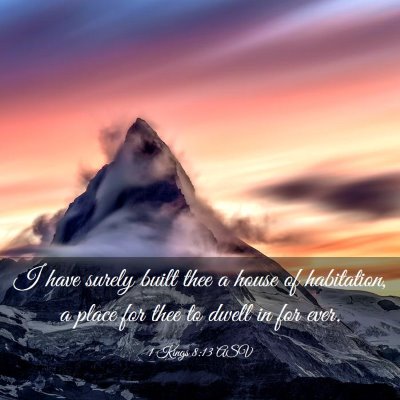Picture 03 - 1 Kings 8:13 ASV - I have surely built thee a house of habitation, a - Bible Verse Picture