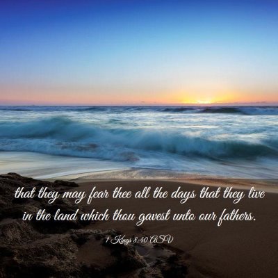 Picture 03 - 1 Kings 8:40 ASV - that they may fear thee all the days that they - Bible Verse Picture