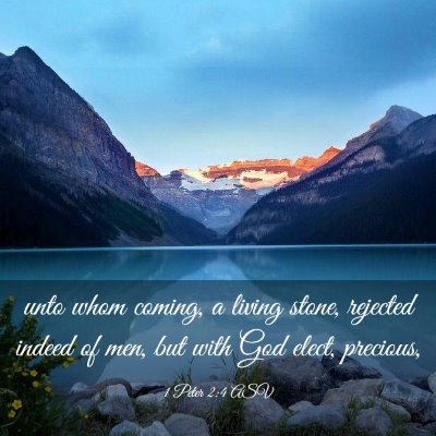 Picture 03 - 1 Peter 2:4 ASV - unto whom coming, a living stone, rejected indeed - Bible Verse Picture