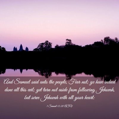 Picture 03 - 1 Samuel 12:20 ASV - And Samuel said unto the people, Fear not; ye - Bible Verse Picture