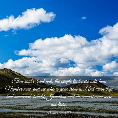 Picture 03 - 1 Samuel 14:17 ASV - Then said Saul unto the people that were with - Bible Verse Picture